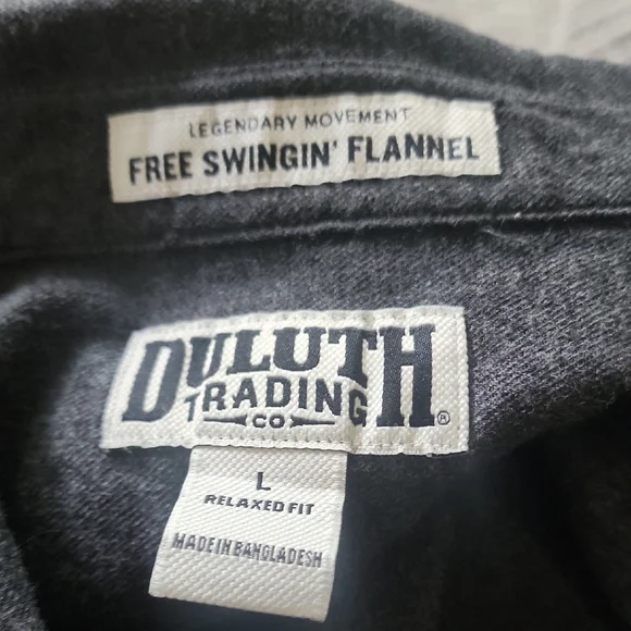 Duluth Trading Co Charcoal Free Swinging Flannel Button-Up Shirt - Picture 5 of 5